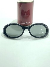 CARTIER Ricambio frontale front nero acetato ovale + lenses Lens Lenti Occhiali