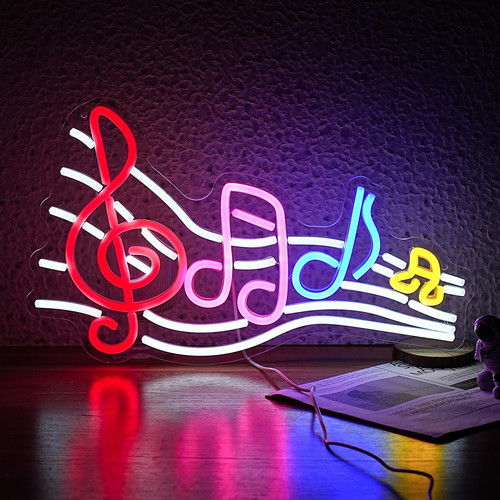 Insegna neon musica led staff - musica,