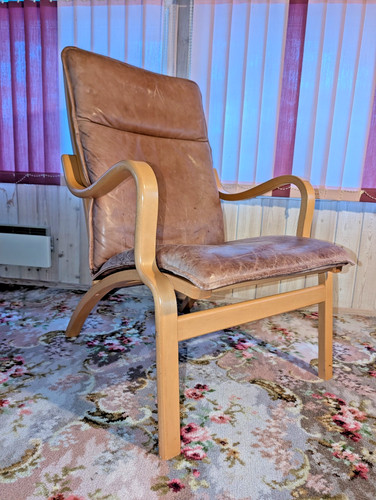 Poltrona vintage pelle - poltrona, in