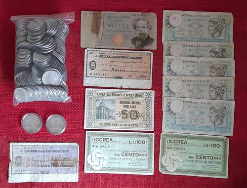 Lotto monete banconote - monete, lire