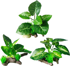 3 Pezzi Acquario per Pesci Rossi, Decorazioni Acquario Pianto Finte, Accessori A