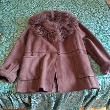 Blazer Da Donna Con Collo In Pelliccia Sintetica Agnello Mongolo Taglia L