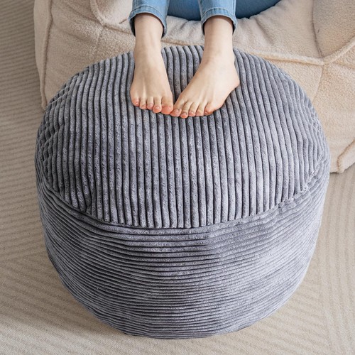 Round stuffed pouf - stuffed, ottoman