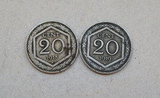 1918 e 1919 COPPIA  20 centesimi ESAGONO  Vittorio Emanuele III