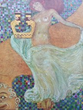 Zincografia d'Arte su Klimt - "La Poesia" dal Fregio di Beethoven, Inizi '900