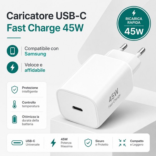 Caricatore usb 45w fast - caricatore,