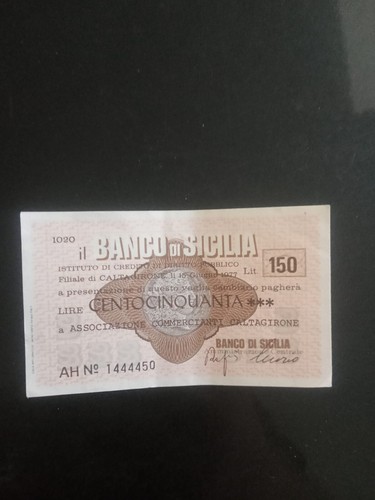 Mini assegno banco sicilia - banco, di
