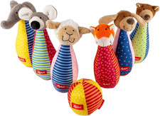 49520 - Gioco Di Birilli Con 6 Figure Di Animali, Multicolore