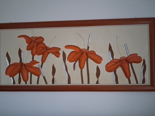 Quadro con fiori rilievo - con, in