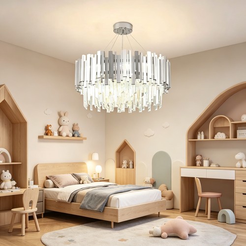 Lampadario cristallo argento
