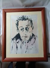 Quadro Totò 40x50 Disegno china di A. Bertè in cornice legno ciliegio SPL 4 FOTO