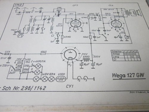 Schema elettrico wega 127 - schema,