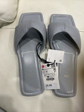 Zara Gray Slip-On Sandals with