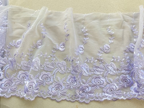 Bordo tulle pizzo ricamato - bordo,