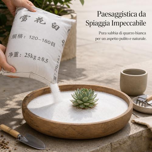 Sabbia quarzo bianca per - sabbia,