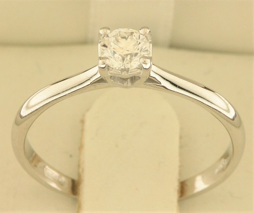Solitario anello oro bianco - anello,