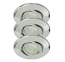 Faretti ad Incasso Alogeni  3 luci 35 W Cromato Lucido con Trasformatore Paulman