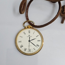 Orologio da Tasca Lorenz Vintage QUARTZ Dorato Numeri Romani NON FUNZIONANTE 900
