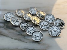 Lot Chanel Rue Cambon Paris CC Buttons Silver Vintage