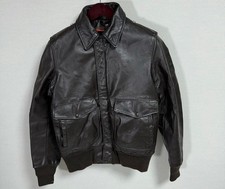 Giacca da volo Schott tipo A-2 pelle nera anni '80 uomo taglia 36 made in USA usata