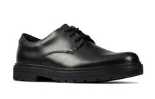*SALDI* RAGAZZI CLARKS LOXHAM DERBY NERO IN PELLE SCARPA ALLACCIATA
