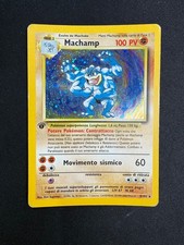 Pokemon Machamp 8/102 Set Base Rara Holo Prima Edizione Wizards IT Carte Vintage