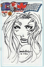THE COW EURO PREVIEW BLANK SIGNED BRIAN CHING REMARKED WITCHBLADE SKETCH JAY COA