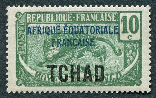 Chad 1924 10c sg23a come - chad,