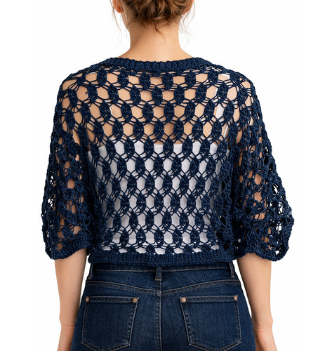 Maglia copri spalla pizzo blu - maglia,