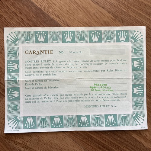 Rolex garanzia warranty - rolex, blank