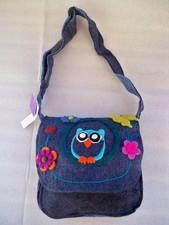 BORSA TOLFA PICCOLA  A SPALLA LANA COTTA GUFO ETNICO NEPAL