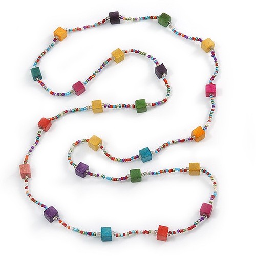 Collana lunga multicolore
