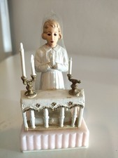 Vintage Statuina Torta Bambina Prima Comunione Anni 70