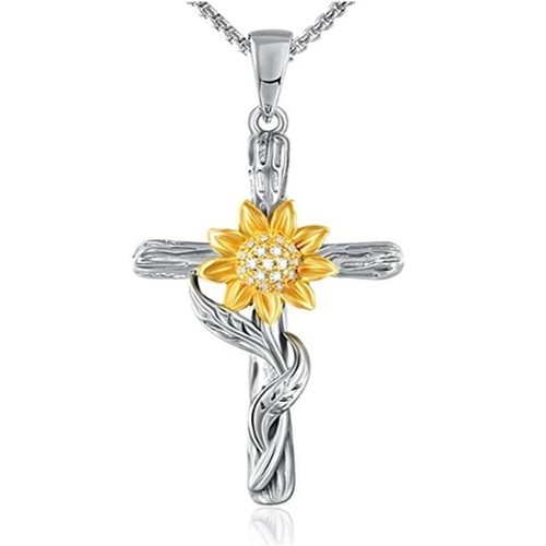 Collana croce girasole - croce, da