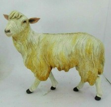 Pecora gigante in terracotta con occhi di vetro 18x15 Napoli Presepe Pastori 