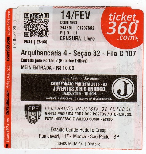 Biglietto bra juventus rio - biglietto,