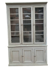 Antica libreria laccata grigio