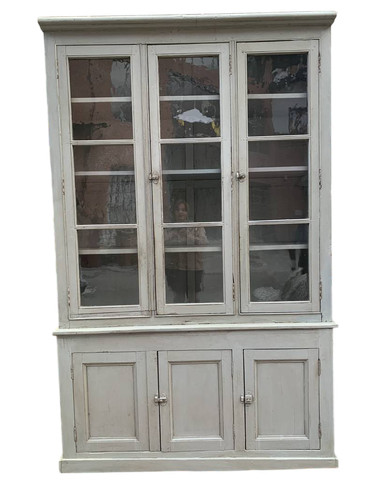 Antica libreria laccata grigio