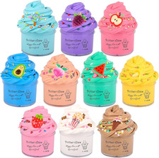 Slime Burro Profumato Premium,Confezione da 10 Slime,Con Charm Pesca,Angurie,Mele a