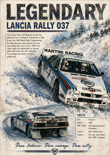 Lancia 037 poster rally - , poster,