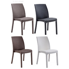 SEDIA IN RESINA RATTAN IMPILABILE ESTERNO INTERNO CASA GIARDINO BAR COLORI VARI