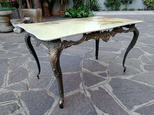 Tavolino con ripiano onice - ripiano,