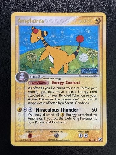 Carta pokemon ampharos 2005 1 - carta,