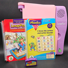 LeapFrog LeapPad Rosa con 2 Libri e Cartuccia FUNZIONANTE Vedi Video