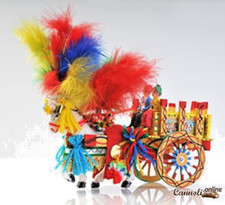 Carretto siciliano artigianale in legno cm 15, meraviglioso souvenir di Sicilia