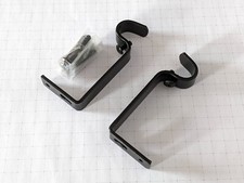 2x Supporti per Bastone per Tende diam. 16 mm Nero Opaco