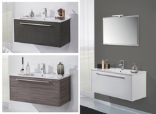 MOBILE BAGNO SOSPESO 1 CESTONE LAVABO SPECCHIERA APPLIQUE LED ARREDO HAWAII 70