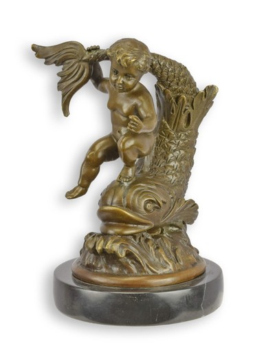 Scultura bronzo putto - bronzo,