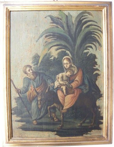 Fuga egitto antico olio su - olio,