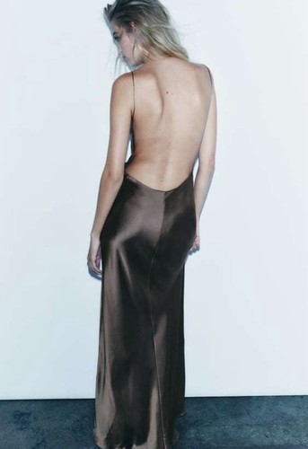 Abito zara slip verde cachi - slip,